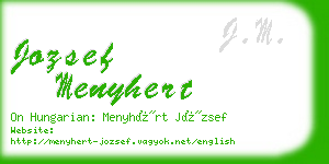 jozsef menyhert business card